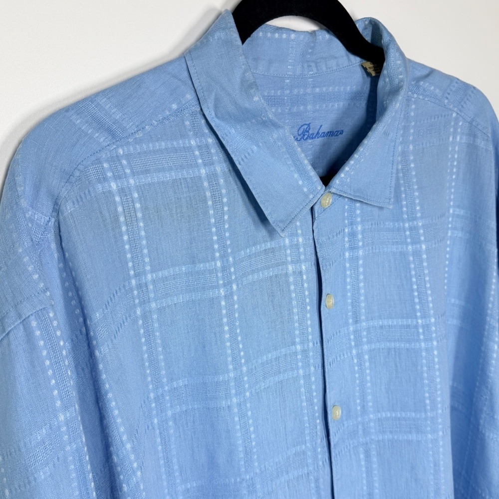 Tommy Bahama 100% Linen Long Sleeve Button Down Shirt Light Blue Size XXL - Picture 3 of 12